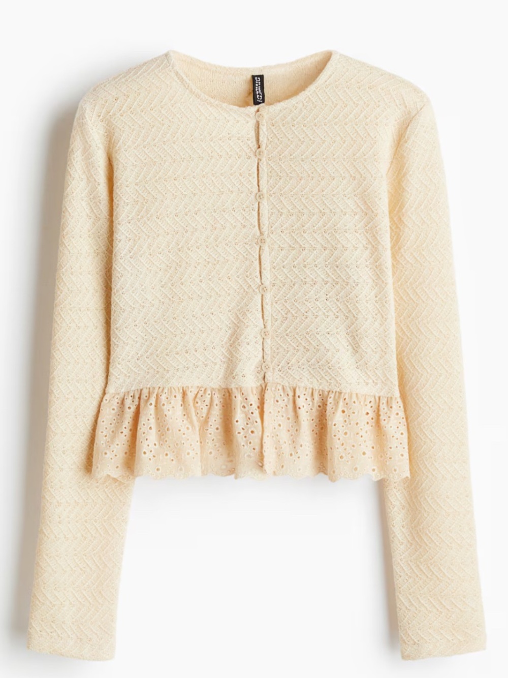 H&M Cream Peplum Shirt – Size M (New with Tags)